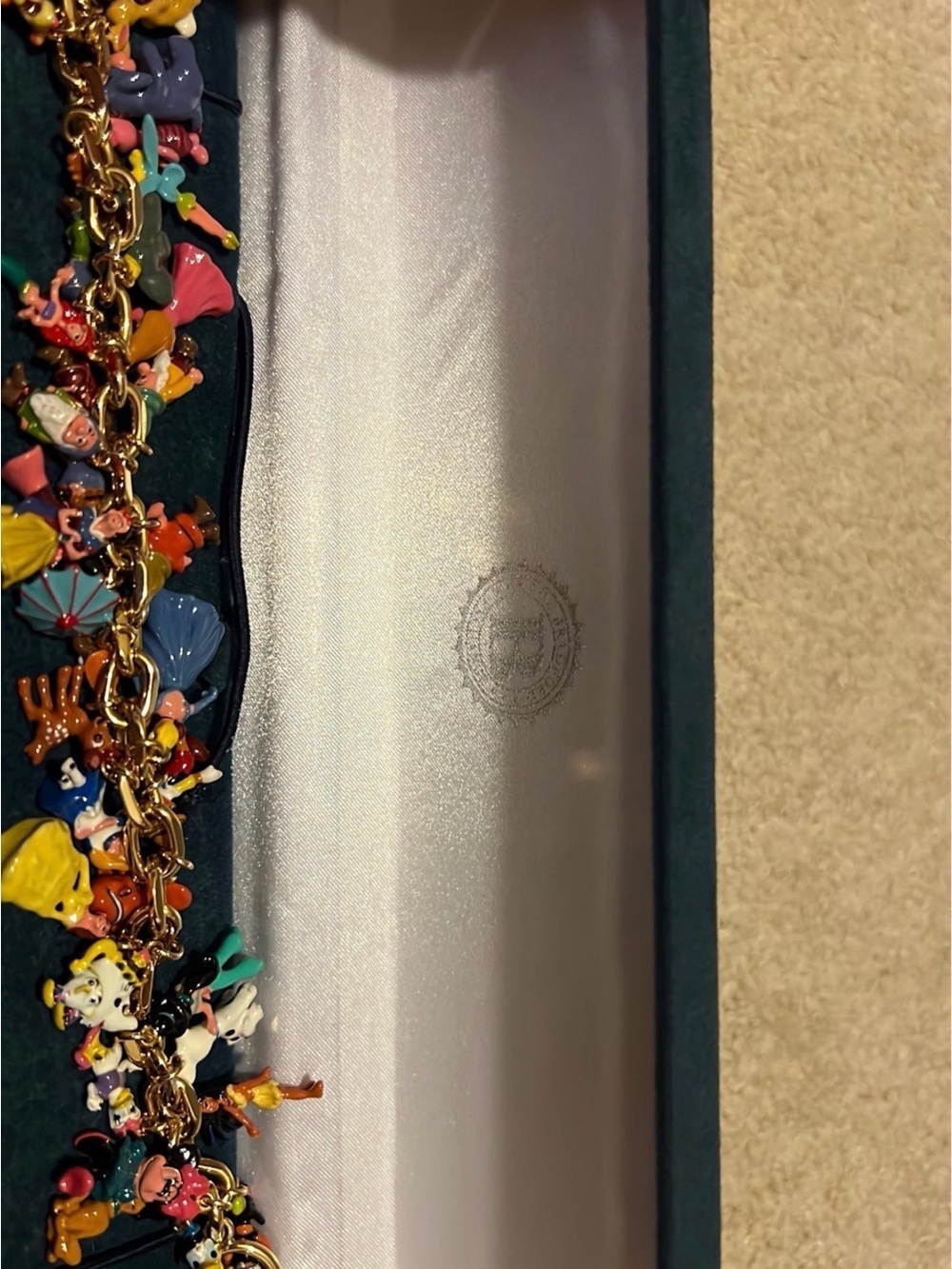 The Bradford Exchange Multicolor Disney Charm Bracelet with Gold Chain